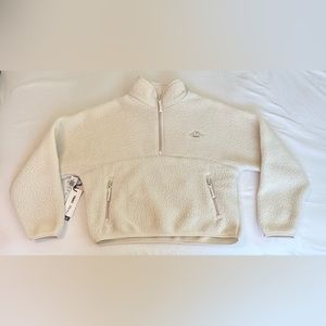 Aritzia Bigfoot polar 1/2 zip sweater fleece in Birch